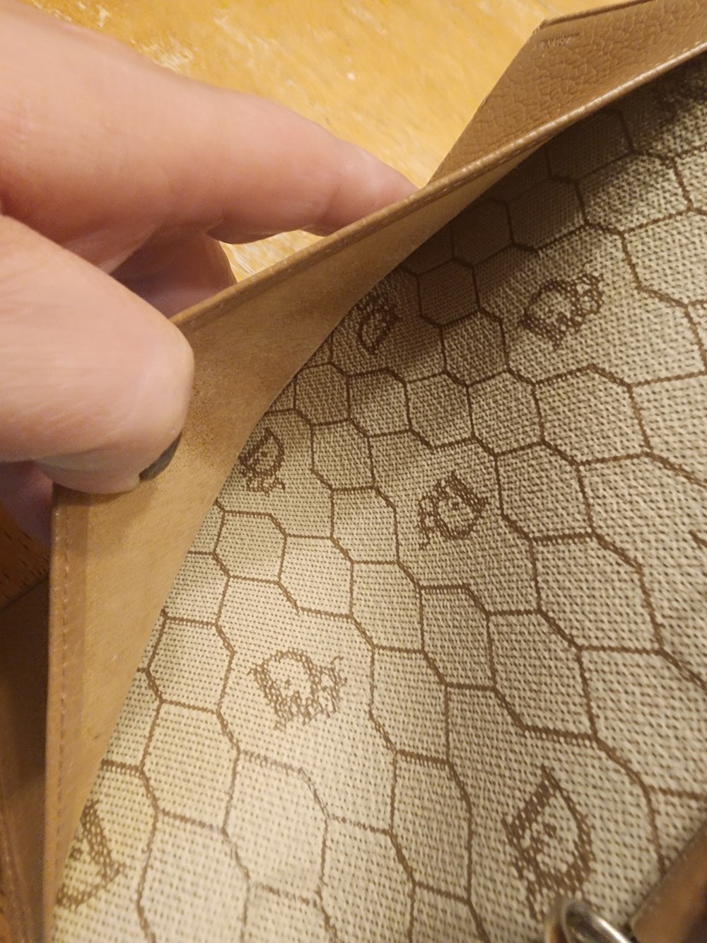 vintage Christian Dior brown honeycomb pattern planner or agenda cover - Picture 12 of 16